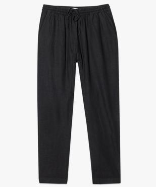 Pantalon droit en lin à taille élastiquée vue4 - GEMO (G TAILLE) - GEMO