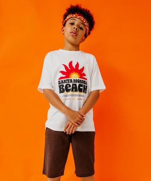 Tee-shirt manches courtes coupe oversize avec inscription garçon vue2 - GEMO 4G GARCON - GEMO