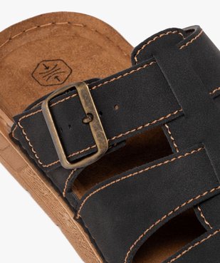 Mules homme unies à larges brides surpiquées avec boucle vue6 - GEMO (CASUAL) - GEMO