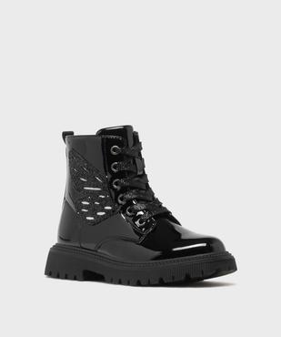 Boots rangers vernies à détails pailletés fille vue2 - LOVELY WINGS - GEMO
