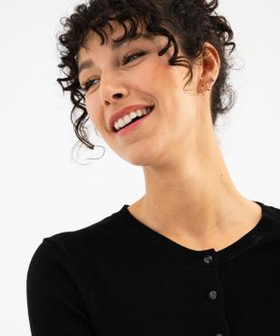 Gilet en maille fine à boutons fantaisie femme vue2 - GEMO 4G FEMME - GEMO