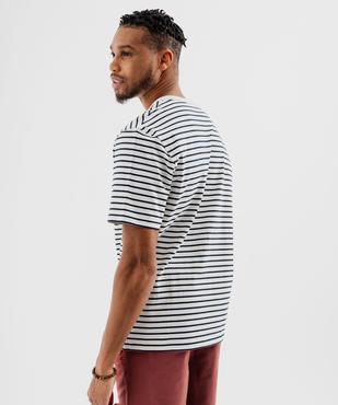 Tee-shirt à manches courtes rayé homme vue3 - GEMO (HOMME) - GEMO