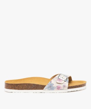 Mules femme plates à bride à motifs effet mosaïque  vue1 - GEMO (CASUAL) - GEMO