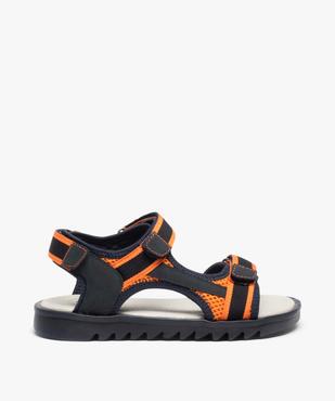 Sandales sport garçon à semelle crantée et détails fluo vue1 - GEMO 4G GARCON - GEMO