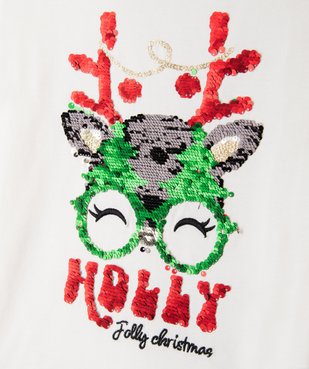 Tee-shirt manches longues spécial Noël fille vue4 - GEMO 4G FILLE - GEMO