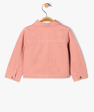 Veste en jean colorée courte à broderie fleurs bébé fille - LuluCastagnette vue4 - LULUCASTAGNETTE - GEMO