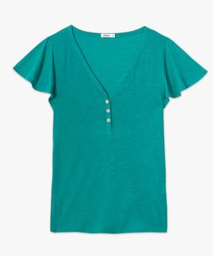 Tee-shirt femme manches courtes effet volant vue4 - GEMO(FEMME PAP) - GEMO