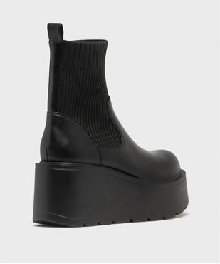 Boots avec tige chaussette et semelle plateforme femme - 5 Miles vue4 - 5 MILES - GEMO