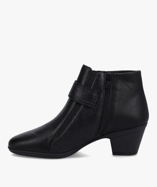 Boots femme confort unies à talon dessus cuir vue3 - GEMO (CONFORT) - GEMO