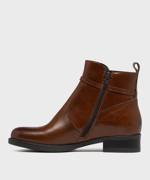 Bottines dessus cuir avec élastique latéral femme - Tanéo vue3 - TANEO - GEMO