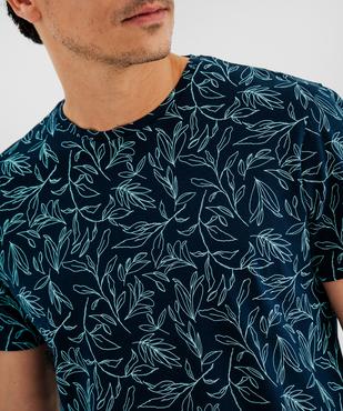 Tee-shirt manches courtes à motif feuillage homme vue2 - GEMO 4G HOMME - GEMO