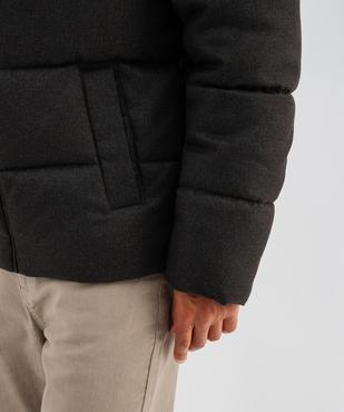Doudoune matelassée déperlante avec capuche et col en lainage homme vue7 - GEMO 4G HOMME - GEMO