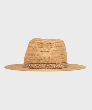 Chapeau en paille de papier avec tresse multicolore femme vue1 - GEMO (ACCESS) - GEMO