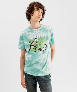 Tee-shirt manches courtes tie-and-dye imprimé homme - Rick & Morty vue2 - RICK ET MORTY - GEMO
