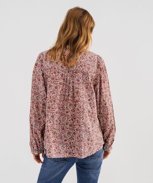 Blouse ample en voile de coton imprimé femme vue3 - GEMO 4G FEMME - GEMO