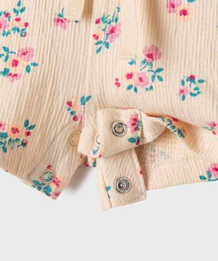 Combishort avec volants sur le buste bébé fille vue3 - GEMO 4G BEBE - GEMO