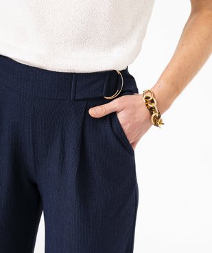 Pantalon large en maille fluide texturée femme vue2 - GEMO(FEMME PAP) - GEMO