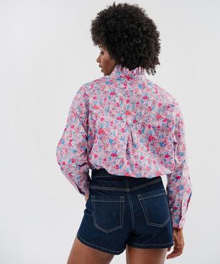 Chemise manches longues à col victorien fleurie femme - LuluCastagnette X Alizée vue4 - LULUCASTAGNETTE - GEMO