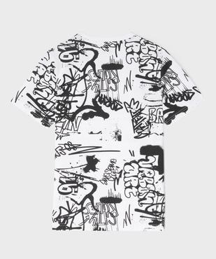 Tee-shirt manches courtes avec motif streetwear garçon vue3 - GEMO 4G GARCON - GEMO