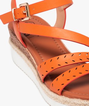 Sandales femme unies à talon compensé vue6 - GEMO(URBAIN) - GEMO