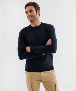 Pull en coton en maille fine à col rond homme  vue1 - GEMO (HOMME) - GEMO