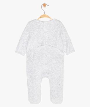 Pyjama bébé fille en velours à motif brodé ailes d'ange vue2 - GEMO(BB COUCHE) - GEMO