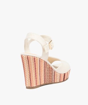 Sandales femme compensées dessus et semelle en toile vue4 - GEMO(URBAIN) - GEMO
