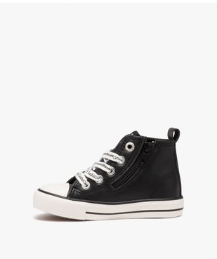 Baskets fille mid-cut unies à zip et à lacets - LuluCastagnette vue3 - LULU CASTAGNETT - GEMO