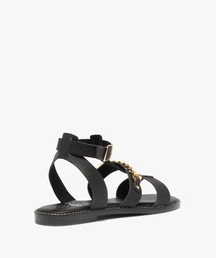 Sandales femme à talon plat et brides unies avec chaîne vue4 - GEMO (CASUAL) - GEMO