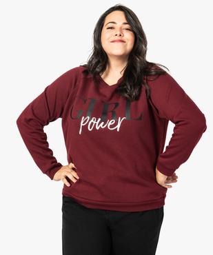 Sweat molletonné femme avec inscription sur l'avant vue1 - GEMO (G TAILLE) - GEMO