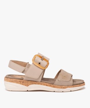 Sandales femme confort avec large bride cheville à boucle et semelle épaisse vue1 - GEMO (CONFORT) - GEMO