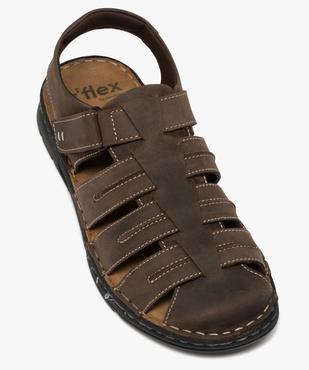 Sandales confort à bout fermé dessus cuir homme vue5 - G'FLEX - GEMO