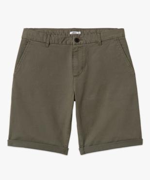 Bermuda homme en toile extensible 5 poches coupe chino vue4 - GEMO (HOMME) - GEMO