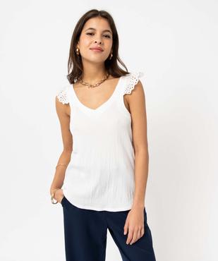Débardeur à col V et volants en broderie anglaise femme vue6 - GEMO(FEMME PAP) - GEMO