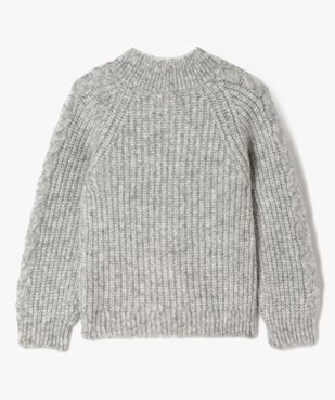 Pull en maille côtelée à col montant fille vue3 - GEMO (ENFANT) - GEMO
