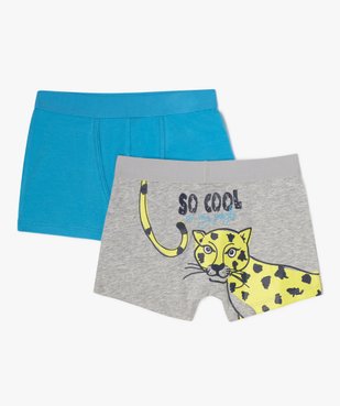 Boxers en coton stretch avec motifs jungle garçon (lot de 2) vue1 - GEMO 4G GARCON - GEMO