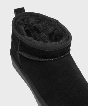 Boots fourrées dessus cuir femme vue6 - SANS MARQUE - GEMO