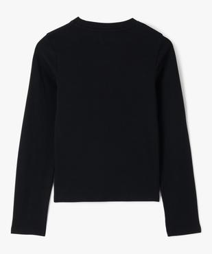 Tee-shirt manches longues en maille côtelée fille vue3 - GEMO 4G FILLE - GEMO