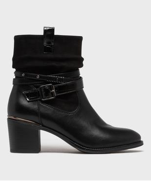Bottines à talon avec tige drapée et brides à la cheville femme - Emilia Rosa vue1 - EMILIA ROSA - GEMO