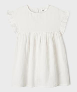 Robe en gaze de coton avec manches volantées fille vue1 - GEMO 4G FILLE - GEMO