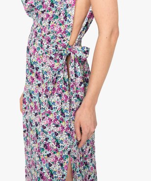 Robe de plage femme imprimée longue et échancrée  vue2 - GEMO (PLAGE) - GEMO