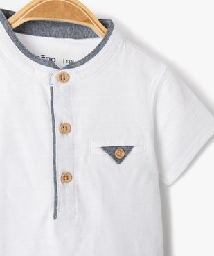 Polo bébé garçon à col mao vue2 - GEMO(BEBE DEBT) - GEMO