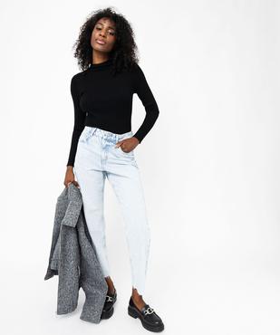 Pull en maille côtelée à col montant femme vue5 - GEMO 4G FEMME - GEMO