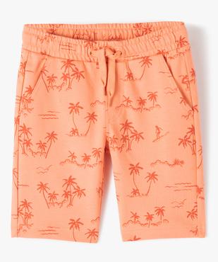 Bermuda garçon en maille imprimée à taille élastiquée vue1 - GEMO (ENFANT) - GEMO