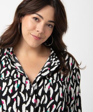 Robe chemise femme grande taille à manches longues et motifs vue2 - GEMO (G TAILLE) - GEMO