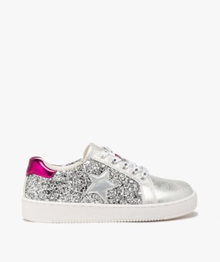 Baskets fille à strass avec lacets à motif et à zip  vue1 - GEMO 4G FILLE - GEMO
