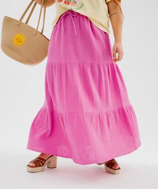 Jupe longue et ample en gaze de coton femme grande taille vue1 - GEMO (G TAILLE) - GEMO