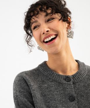 Gilet à col rond coupe courte femme vue2 - GEMO(FEMME PAP) - GEMO