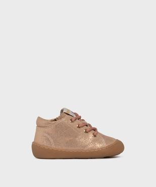 Chaussures pailletées à lacets et zip bébé fille - Berlingot vue1 - BERLINGOT BY POM D'API (M) - GEMO