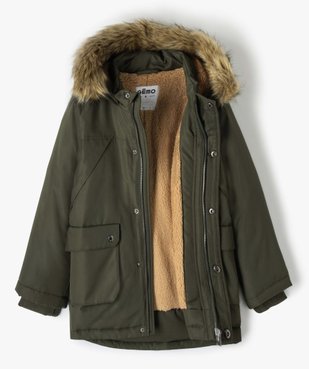 Parka déperlante avec doublure chaude et capuche garçon vue3 - GEMO 4G GARCON - GEMO